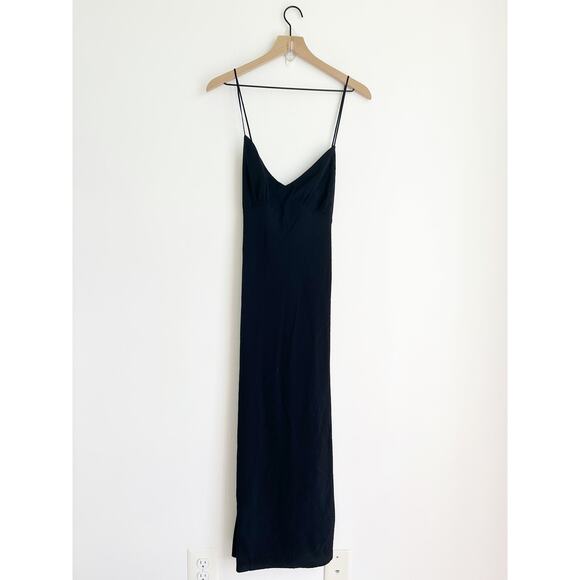 MADEWELL NWOT The Layton Midi Slip Dress Black Maxi - Picture 2 of 6